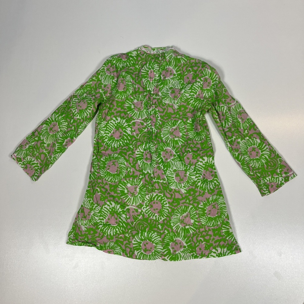 Lilly Pulitzer Sarasota Tunic Top Size Small Sunnyside Cabana Lion Beaded V-Neck - Picture 3 of 7